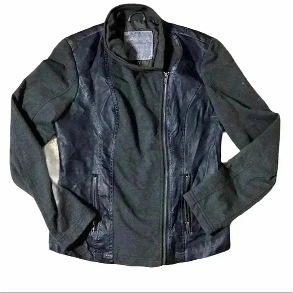 Sebby Vegan Leather and Fleece Moto Jacket Size S - Picture 1 of 6